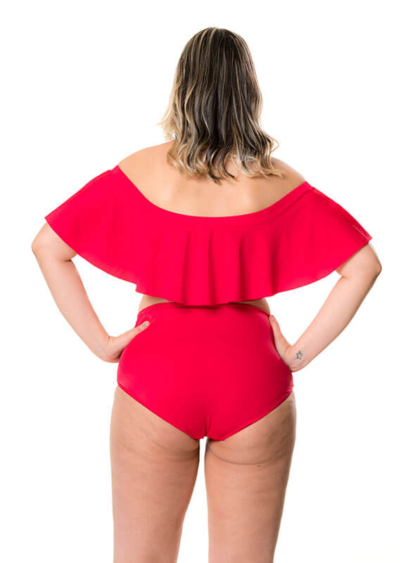 Off-the-shoulder Bikini Top Red