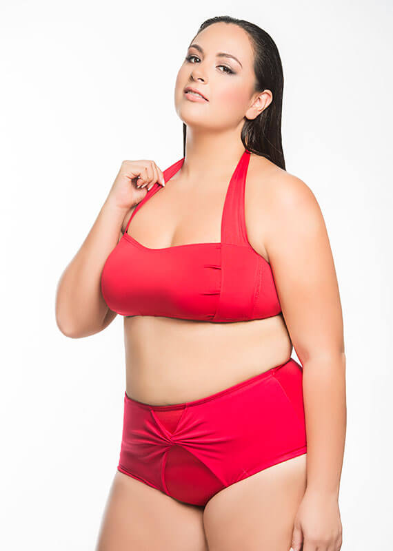 Halter Bikini Top Red
