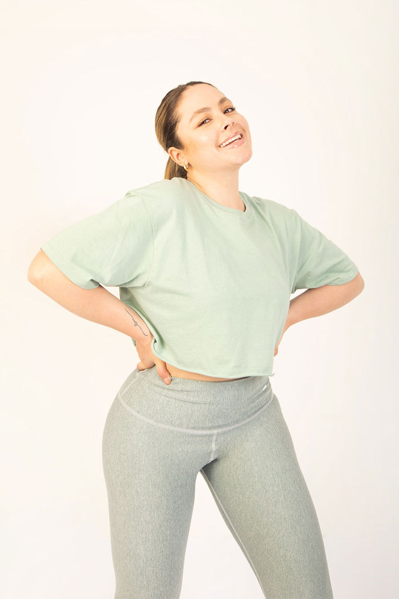 CROP TOP VERDE OLIVO