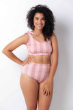 Knotted Bikini Top Pink Stripes