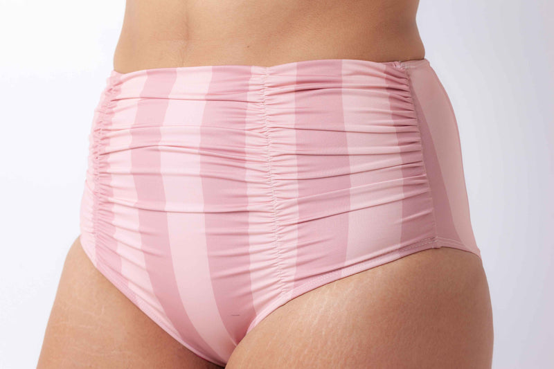 Panty recogidos rayas rosa
