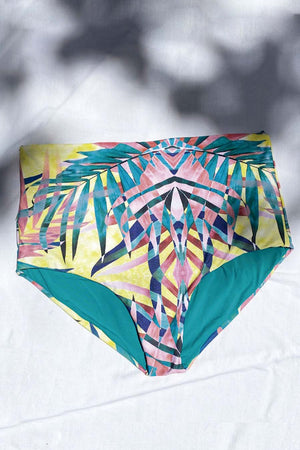 Panty bikini hojas amarillo