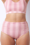Panty recogidos rayas rosa