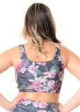 Basic Bikini Top Tropical Black