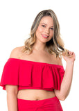 Off-the-shoulder Bikini Top Red