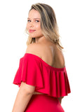 Off-the-shoulder Bikini Top Red