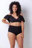 Ruffle Bikini Top Black