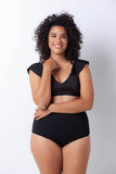 Ruffle Bikini Top Black