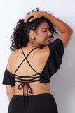 Ruffle Bikini Top Black