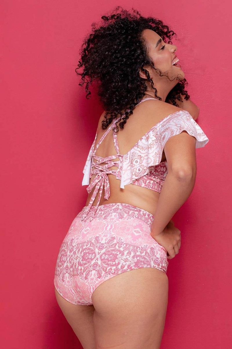 Ruffle Bikini Top Ancient Pink