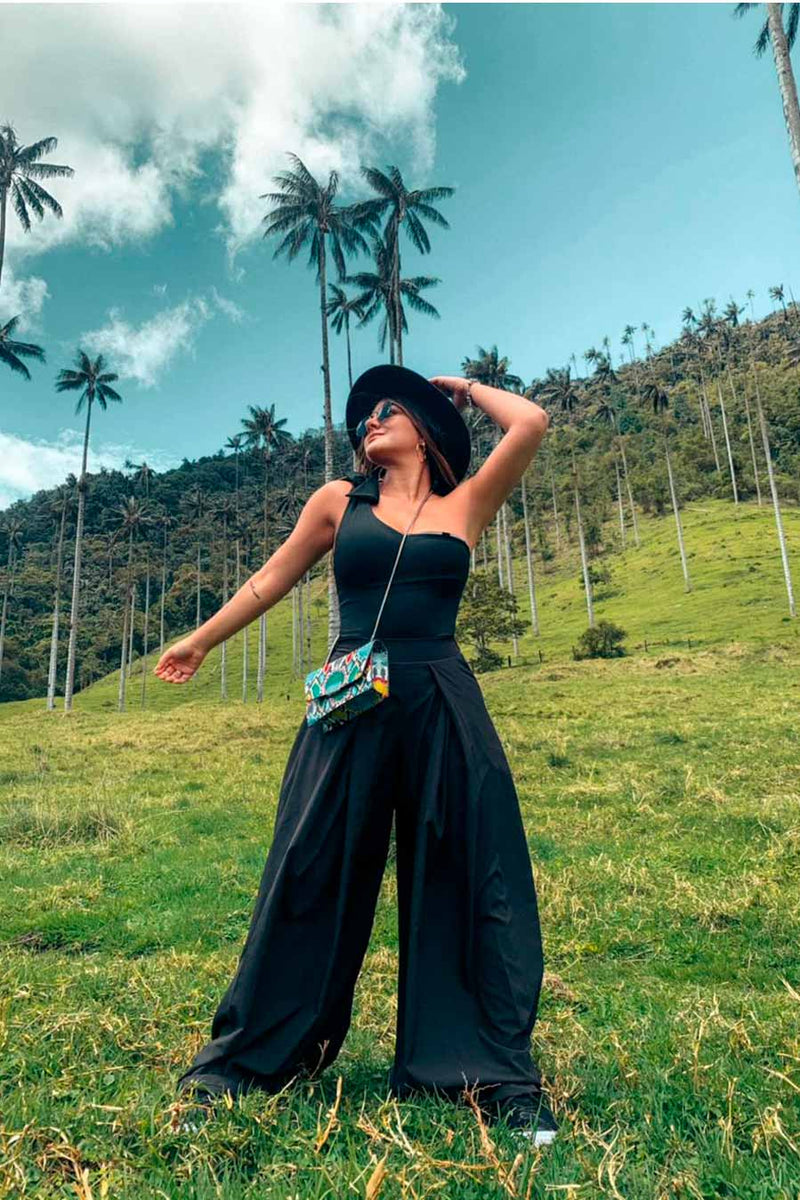 Pantalon ancho Negro