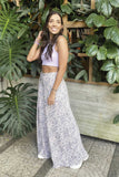 Pantalon Ancho print gris