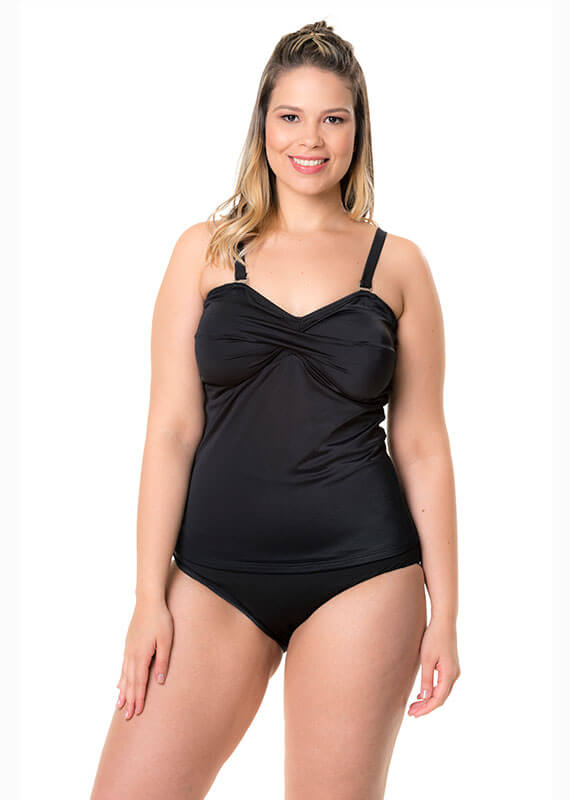 Twist Tankini Top Black