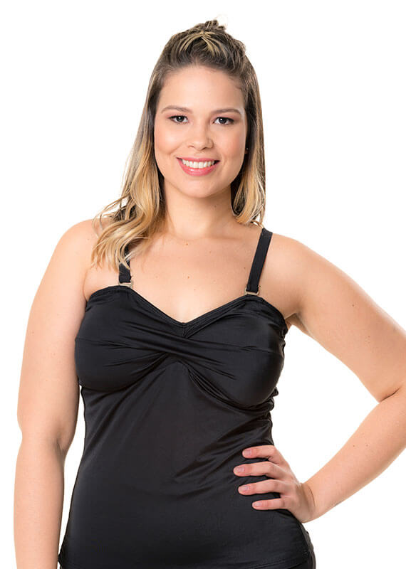 Twist Tankini Top Black