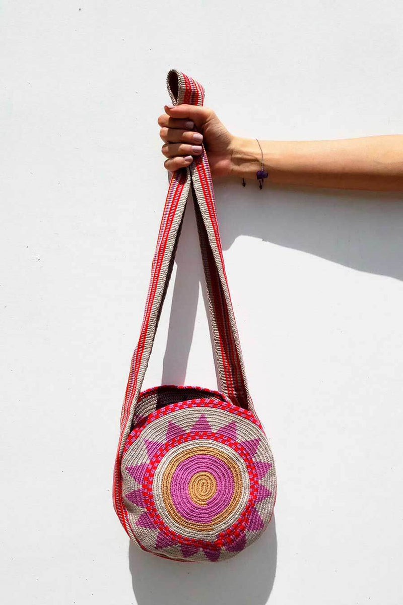 Mochila wayuu mini rosa