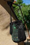 Mochila wayuu negro piedras