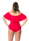 Top bikini hombros descubiertos rojo