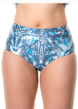 Top bikini hombros descubiertos azul tropical