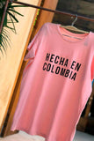 T-shirt Hecha en Colombia Rosa