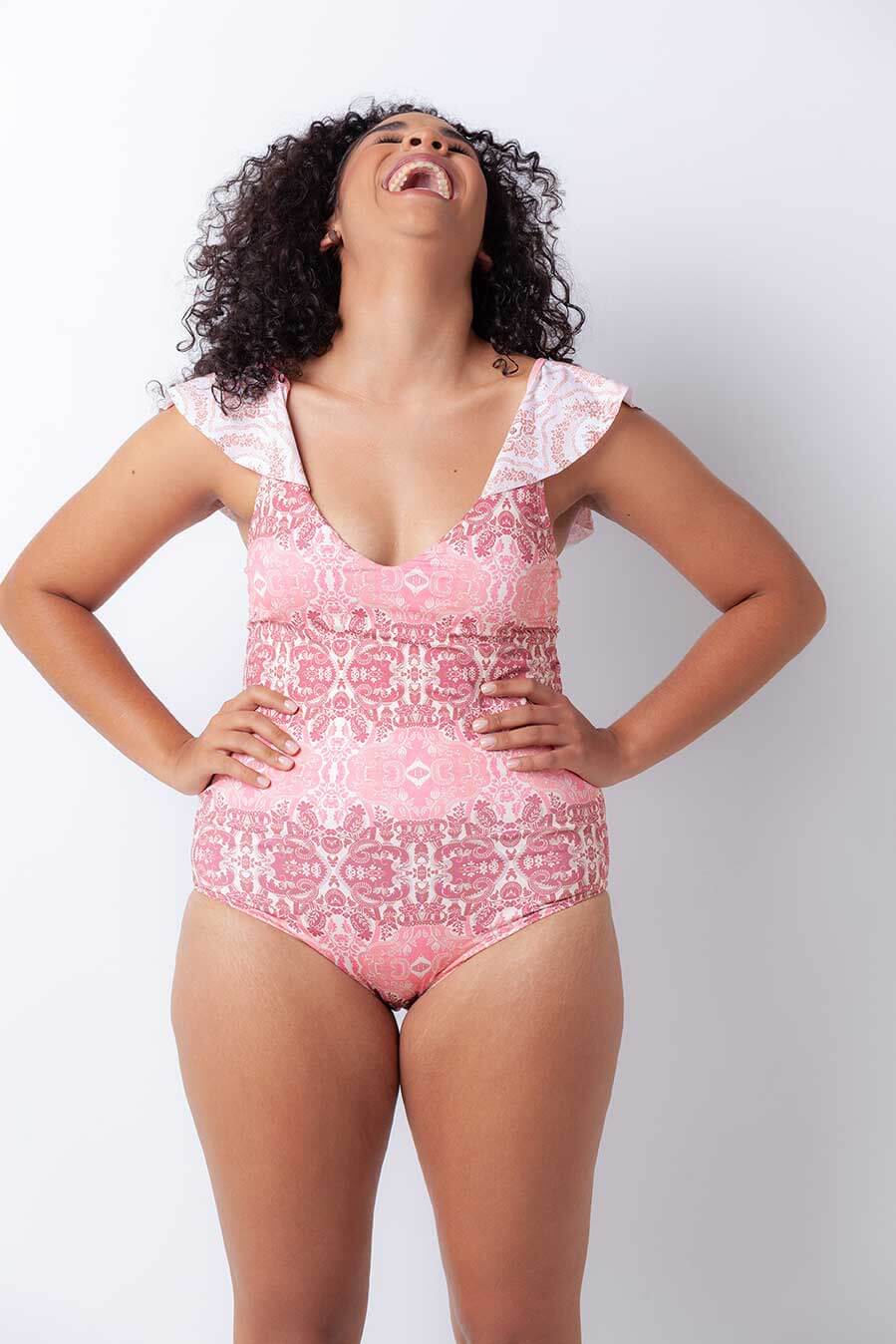 Ruffle One-piece Ancient Pink