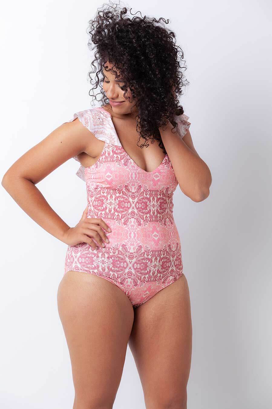 Ruffle One-piece Ancient Pink
