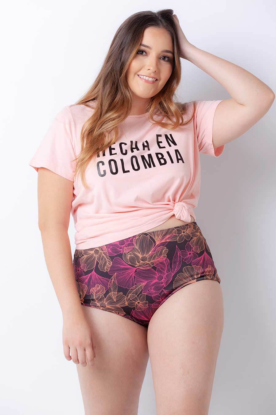 T-shirt Hecha en Colombia Rosa